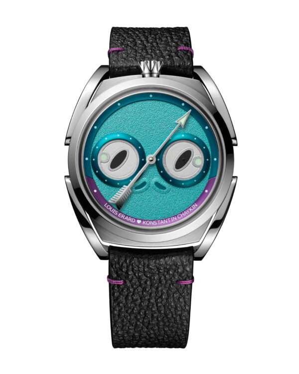 Часы Louis Erard x Konstantin Chaykin Unfrogettable Turquoise 85340AA03.BVA192 с бирюзовым циферблатом, вид спереди